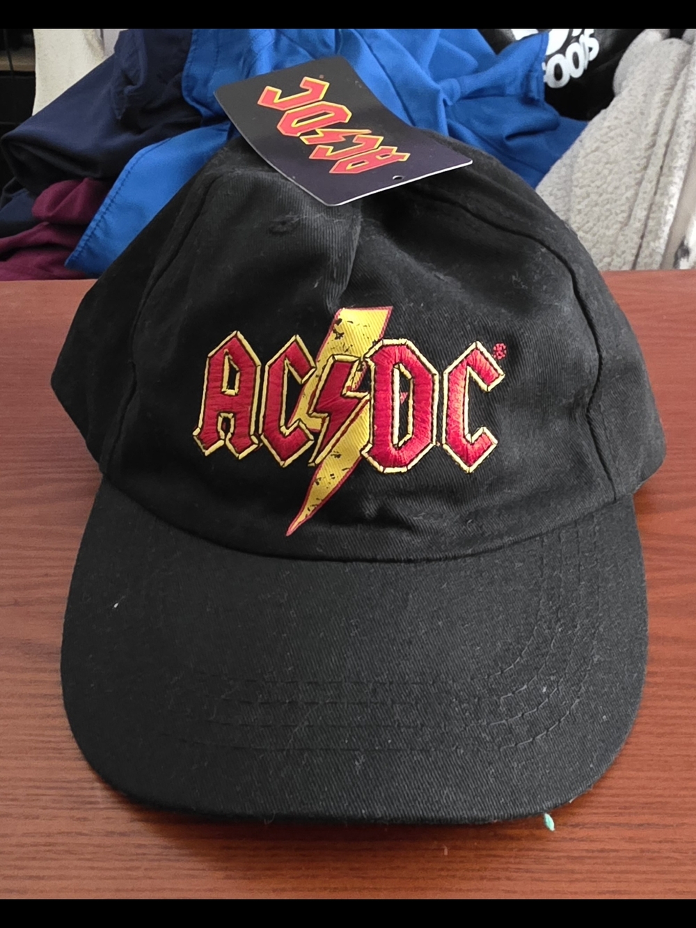AC/DC Black Cap with Red & Yellow Lightning Logo
